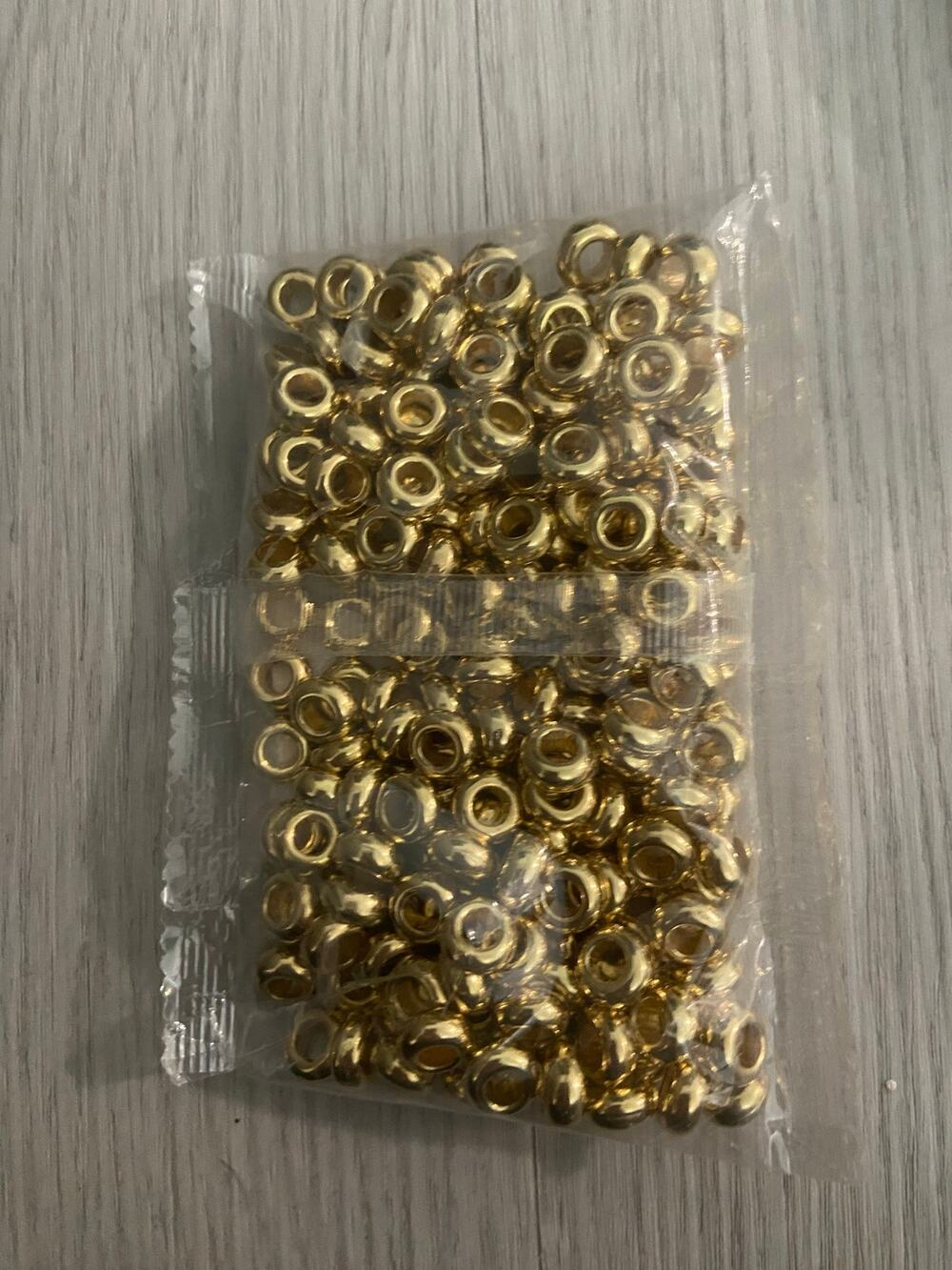 50 piece gold tone 10 mm spacer beads